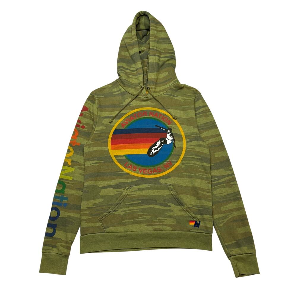 Aviator Nation Las Vegas NV Big Logo Camo Hoodie Women's Medium
